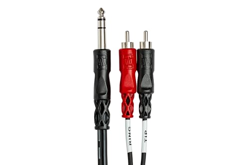 Hosa TRS-203 Insert Cable, 1/4 Inch TRS to Dual RCA, 9.8 Feet