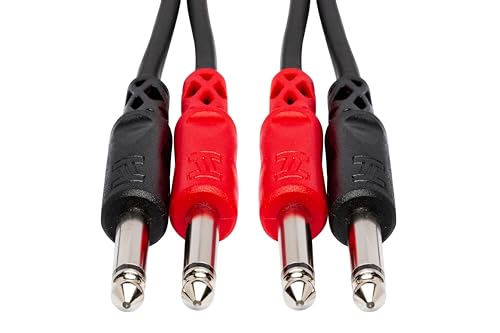 Hosa Technology Two 1/4" Male to Two 1/4" Male Unbalanced Cable (Molded) - 6.6'