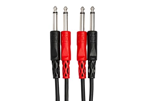 Hosa Technology Two 1/4" Male to Two 1/4" Male Unbalanced Cable (Molded) - 6.6'