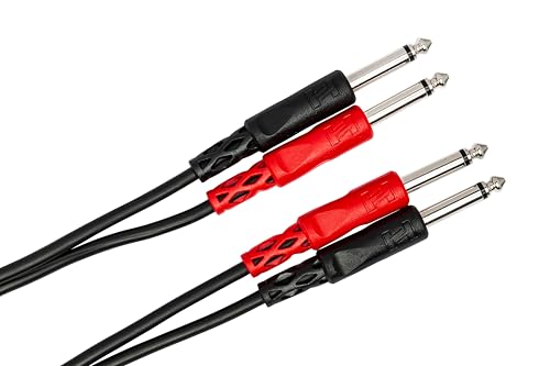 Hosa Technology Two 1/4" Male to Two 1/4" Male Unbalanced Cable (Molded) - 6.6'