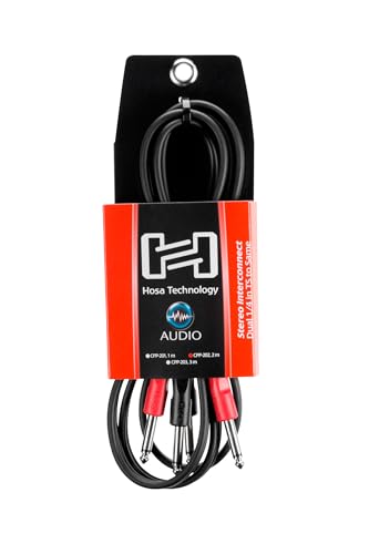 Hosa Technology Two 1/4" Male to Two 1/4" Male Unbalanced Cable (Molded) - 6.6'