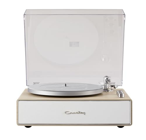 Crosley CR6046A-NASL Stave 2-Speed Bluetooth Record Player Turntable with Built-in Speakers, Natural