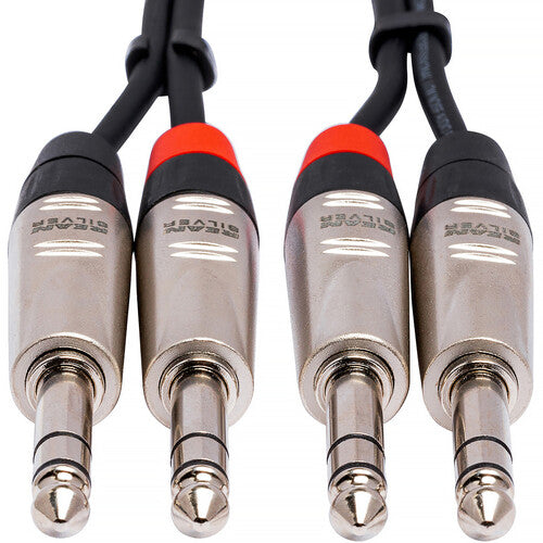 Hosa Technology Pro Dual 1/4" TRS Male to Dual 1/4" TRS Male Stereo Audio Cable (3')