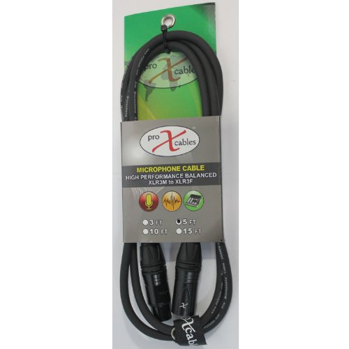 ProX XC-MIC05 5 FT Balanced XLR-F to XLR-M High Performance Microphone Cable