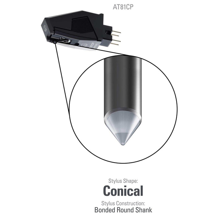 Audio-Technica AT81CP Conical Phonograph Cartridge for P-Mount Turntables