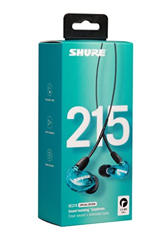 Shure SE215SPE Special-Edition Sound-Isolating Earphones with Detachable 3.5mm Cable (Blue) (Open Box)