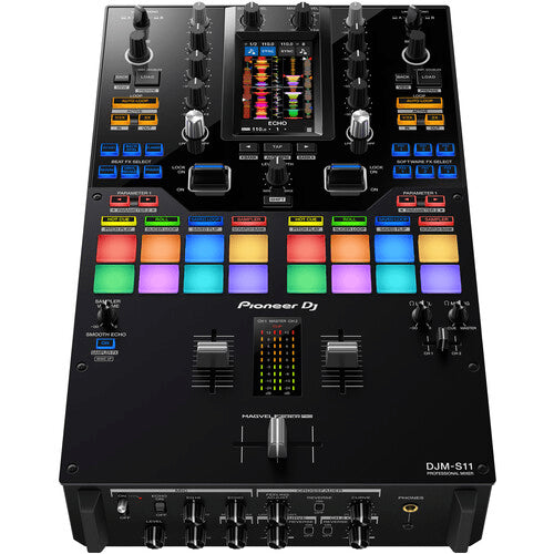 Pioneer DJ DJM-S11 Professional 2-Channel Battle Mixer + Odyssey Base 2 Top Streemline Eva Case