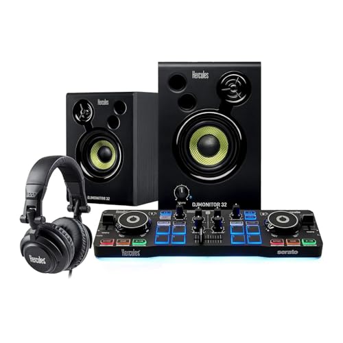 Hercules DJStarter Kit with DJControl Starlight, DJMonitor 32, HDP DJ M40.1 Headphones, & Serato DJ Lite