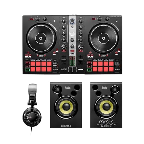 Hercules DJ Essential Kit with DJControl Inpulse 300 MK2 Controller, Monitors, and Headphones