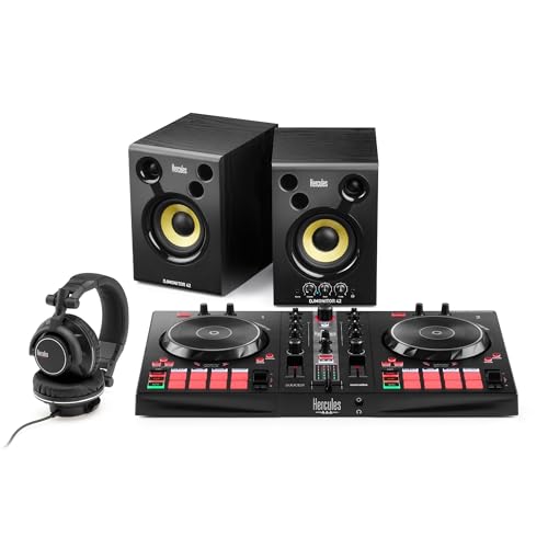Hercules DJ Essential Kit with DJControl Inpulse 300 MK2 Controller, Monitors, and Headphones