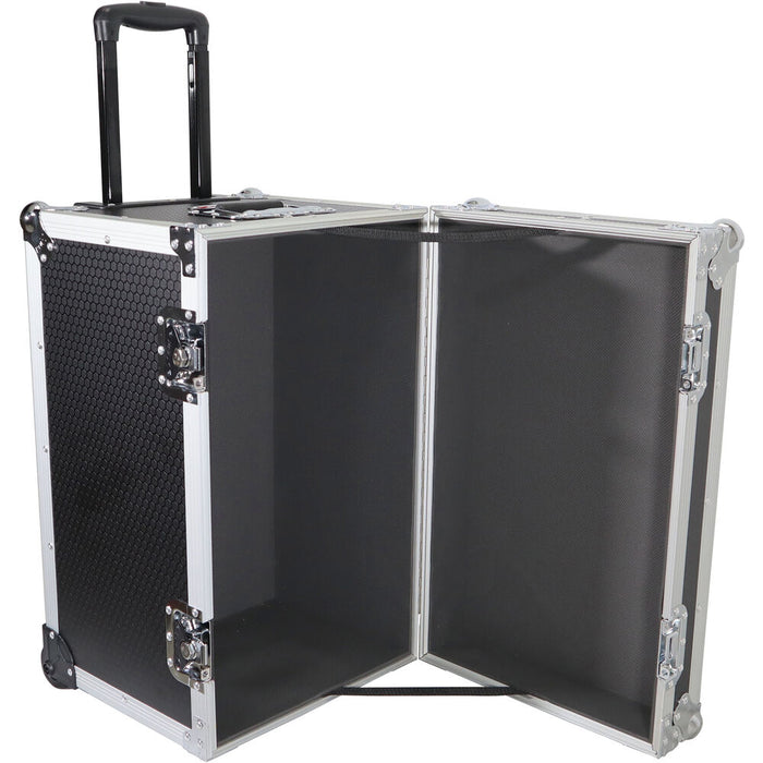 ProX Roll-Away Utility Case with Retractable Handle and Low-Profile Recessed Wheels (Black)