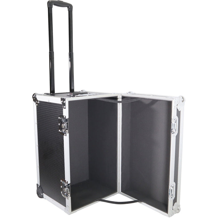 ProX Roll-Away Utility Case with Retractable Handle and Low-Profile Recessed Wheels (Black)