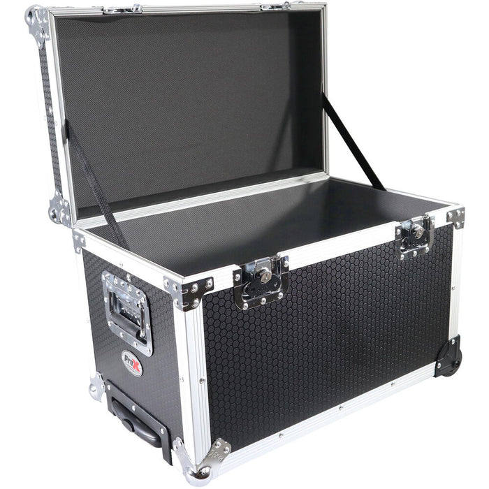 ProX Roll-Away Utility Case with Retractable Handle and Low-Profile Recessed Wheels (Black)