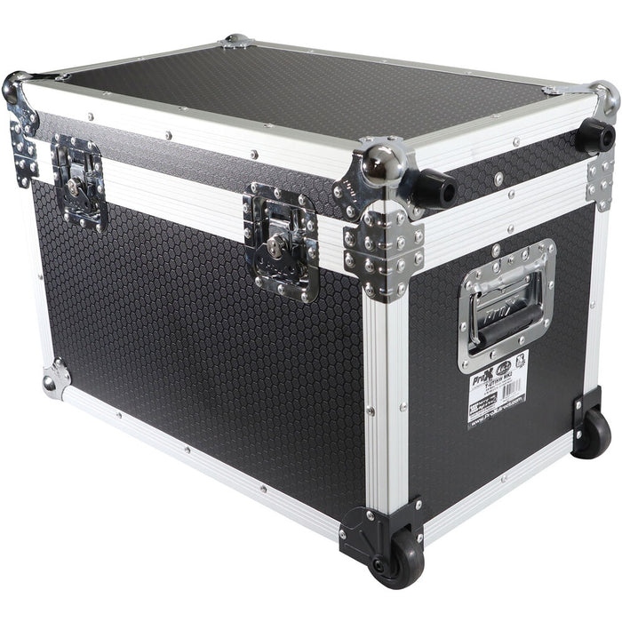 ProX Roll-Away Utility Case with Retractable Handle and Low-Profile Recessed Wheels (Black)