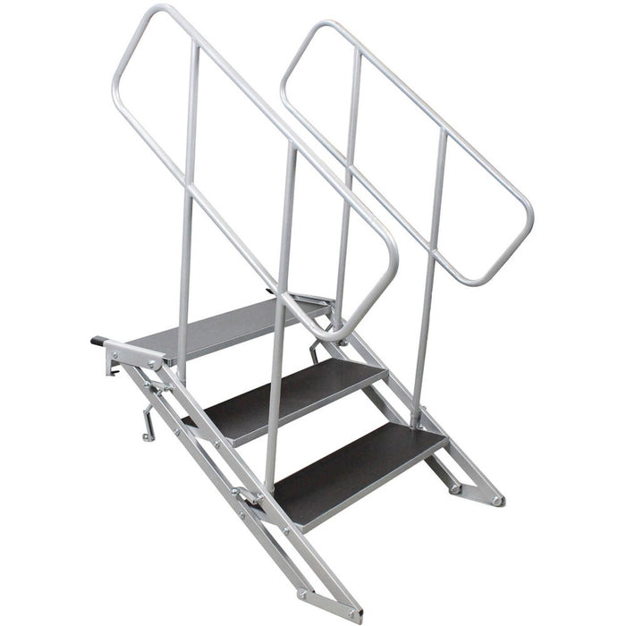 ProX StageQ 3-Step Foldable Stairs with Handrail (18 to 28")