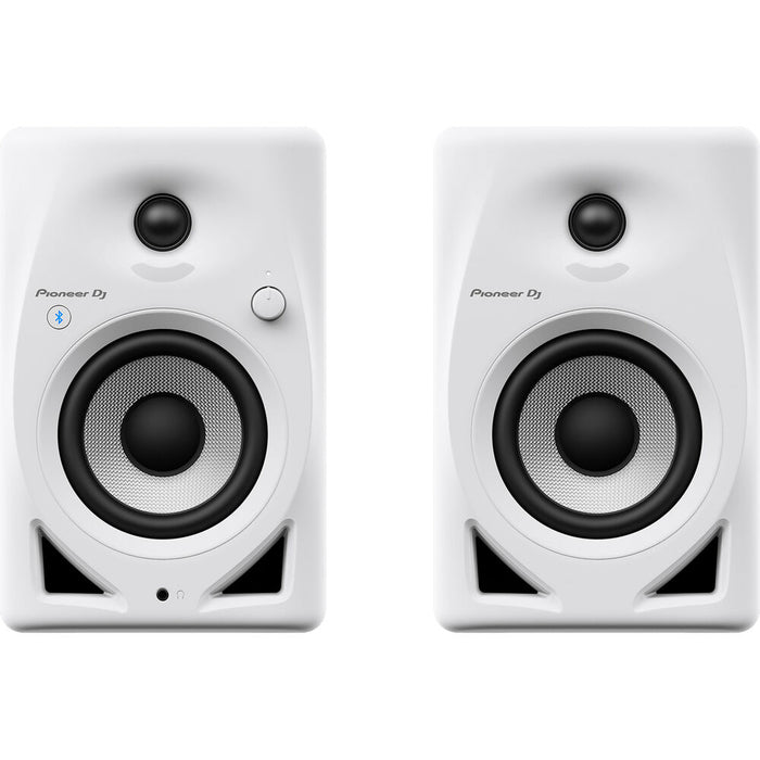Pioneer DJ DM-40D-BT 4" Two-Way Active Desktop Monitor System with Bluetooth (Pair, White)