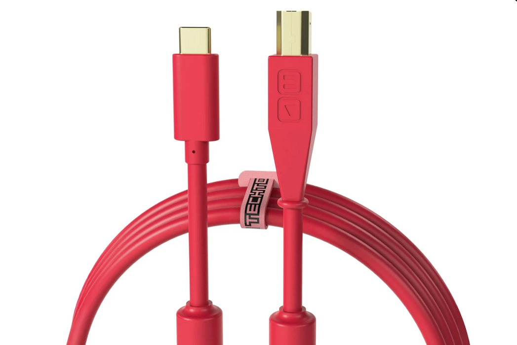 DJ TechTools Chroma Cables USB-C to USB-B Cable, Red