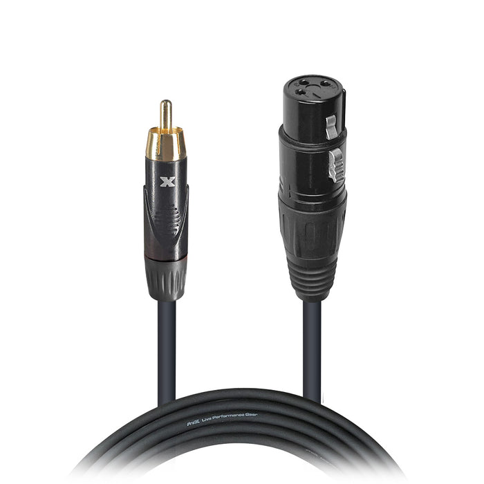 Prox Cables XC-RXF5-5ft. Unbalanced High Performance Interconnect Microphone DJ Audio Mixer Cable Female XLR to RCA Connector (Open Box)