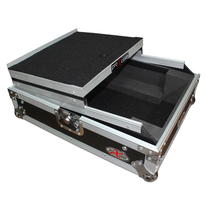 ProX XS-M12LT Mixer ATA Flight Hard Case for Large Format 12" Universal DJ Mixer with Laptop Shelf