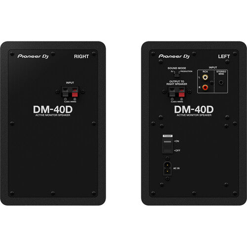 Pioneer DJ DM-40D 4" Two-Way Active Desktop Monitor System (Pair, Black)