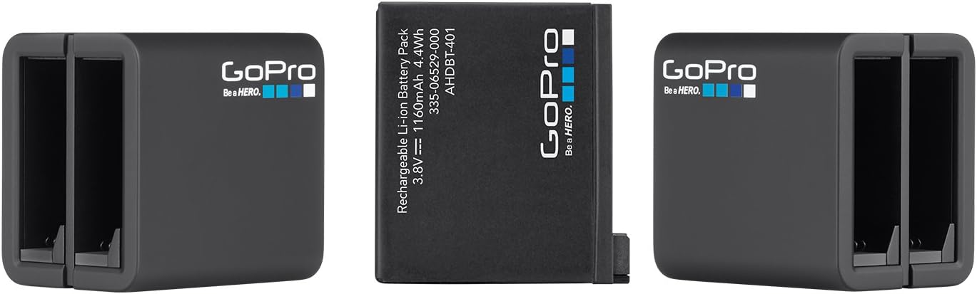 GoPro Dual Battery Charger + Battery (for Hero4 Black/Hero4 Silver) GoPro Official Accessory (Open Box)