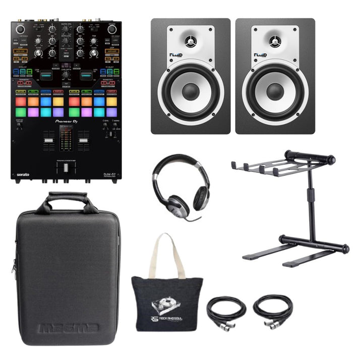 Pioneer DJ DJM-S7 + Noho Laptop Stand + Studio Monitors + Others