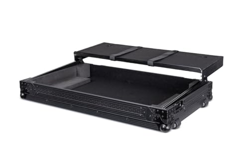 Headliner Flight Case with Laptop Platform and Wheels for Pioneer DJ DDJ-REV7 (Pitch Black)