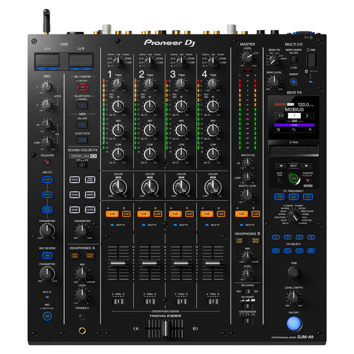 Pioneer DJ DJM-A9 4-channel professional DJ mixer (black) (Open Box)