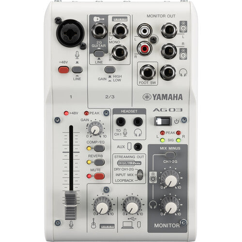 Yamaha AG03MK2 3-Channel Mixer & USB Audio Interface (White) (Open Box)