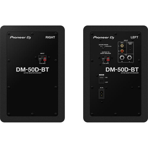 Pioneer DJ DM-50D-BT 5-inch Desktop Active Monitor Speaker Pair with Bluetooth - Black (Open Box)