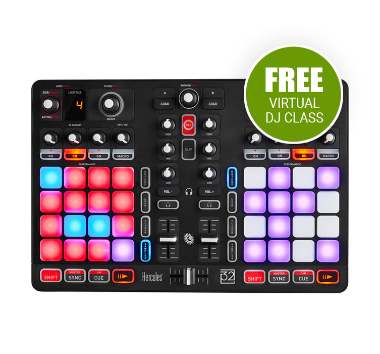 Hercules P32 DJ Controller + Free 30 Minutes DJ Class