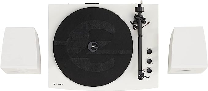 Crosley T150 Turntable with Speakers, White (Open Box)