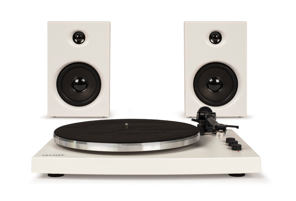 Crosley T150 Turntable with Speakers, White