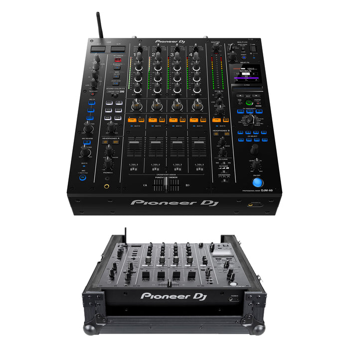 Pioneer DJ DJM-A9 4-Channel Digital Pro-DJ Mixer with Bluetooth (Black) + Headliner Pitch Black Custom Fit Flight Case Compatible with Pioneer DJ DJM-A9