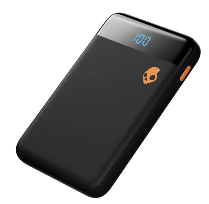 Skullcandy Stash Mini 5,000 mAh USB-A to USB-C Portable Charger with Split Charging Cable (Black/Orange)