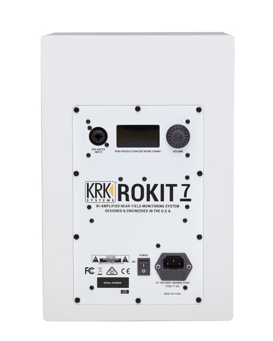 KRK ROKIT RP7 G4 Professional Bi-amp Studio Monitor (White Noise) - Pair