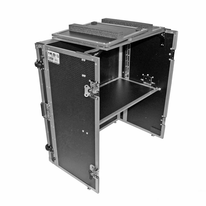 ProX Transformer Series Fold-Away DJ Performance Desk Facade with Wheels (Open Box)