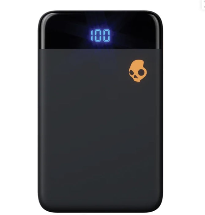 Skullcandy Stash Mini 5,000 mAh USB-A to USB-C Portable Charger with Split Charging Cable (Black/Orange)