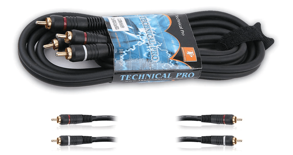 Technical Pro DUAL RCA TO DUAL RCA AUDIO CABLES (CDRR1625) (Open Box)