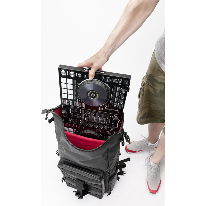 Magma Bags RIOT DJ STASHPACK XL Plus Mobile DJ Backpack (Black/Red) (Open Box)