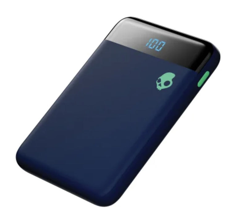 Skullcandy Stash Mini 5,000 mAh USB-A to USB-C Portable Charger with Split Charging Cable - Blue/Green