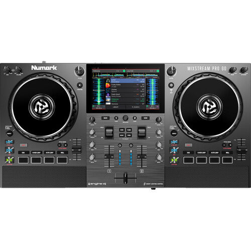 Numark Mixstream Pro Go - Standalone DJ Controller with Battery, DJ Mixer, Speakers, Amazon Music Unlimited, WiFi, Touchscreen, Works with Serato DJ (Open Box)