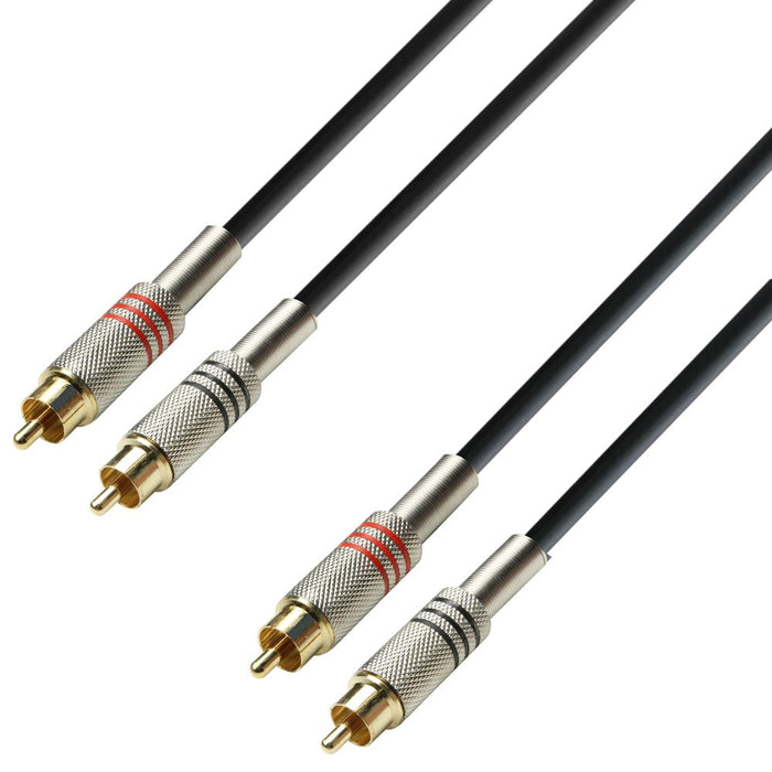 Adam Hall Cables 3 STAR TCC 0100 Twin Cable 2RCA x 2RCA - 1m