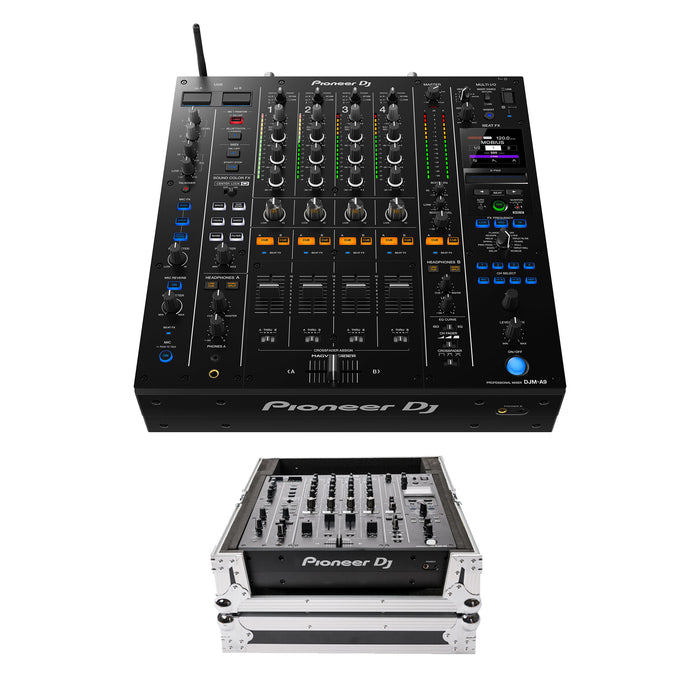 Pioneer DJ DJM-A9 4-Channel Digital Pro-DJ Mixer with Bluetooth (Black) + Magma Mixer-Case DJM-V10/DJM-A9