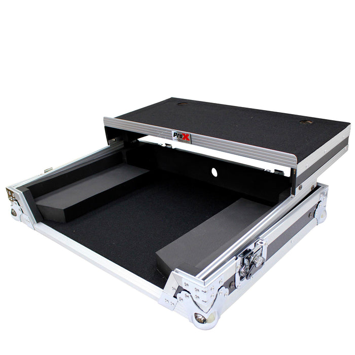 ProX Flight Case for Pioneer DDJ-SR2 Controller with Laptop Shelf and LED Kit (Silver-on-Black) (Open Box)