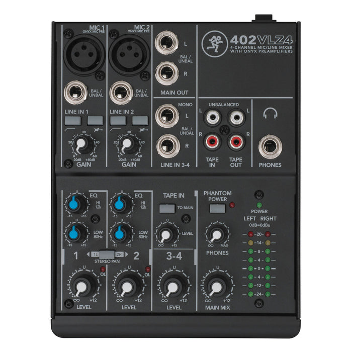 Mackie 402VLZ4, 4-channel Ultra Compact Mixer with High Quality Onyx Preamps