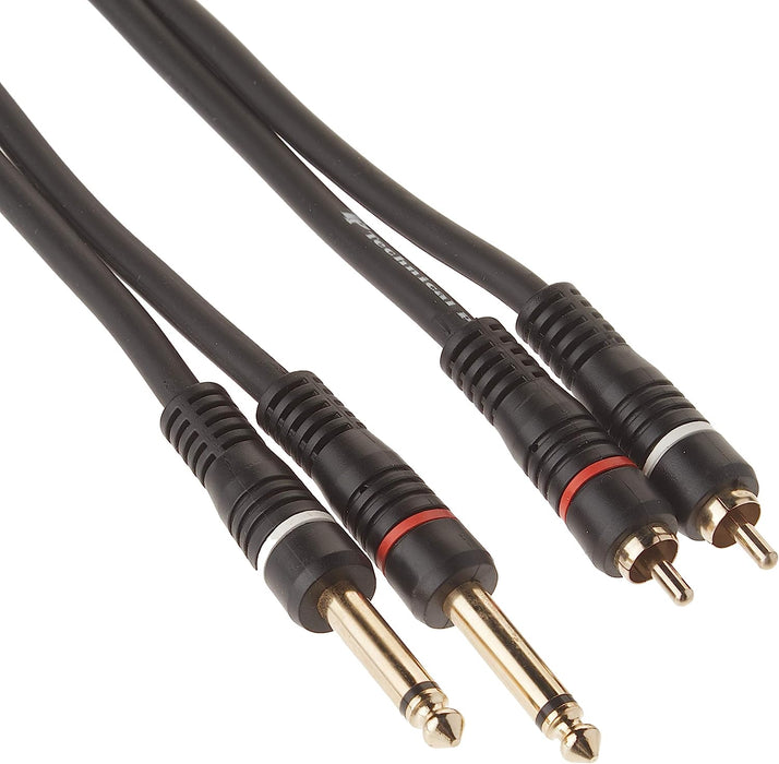 Technical Pro C-DQR-18-6 DUAL 1/4” TO DUAL RCA AUDIO CABLES (Open Box)