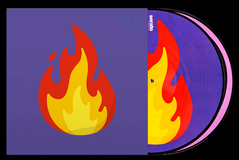 Serato Control Vinyl - Flame and Record Emoji (Pair) (Open Box)