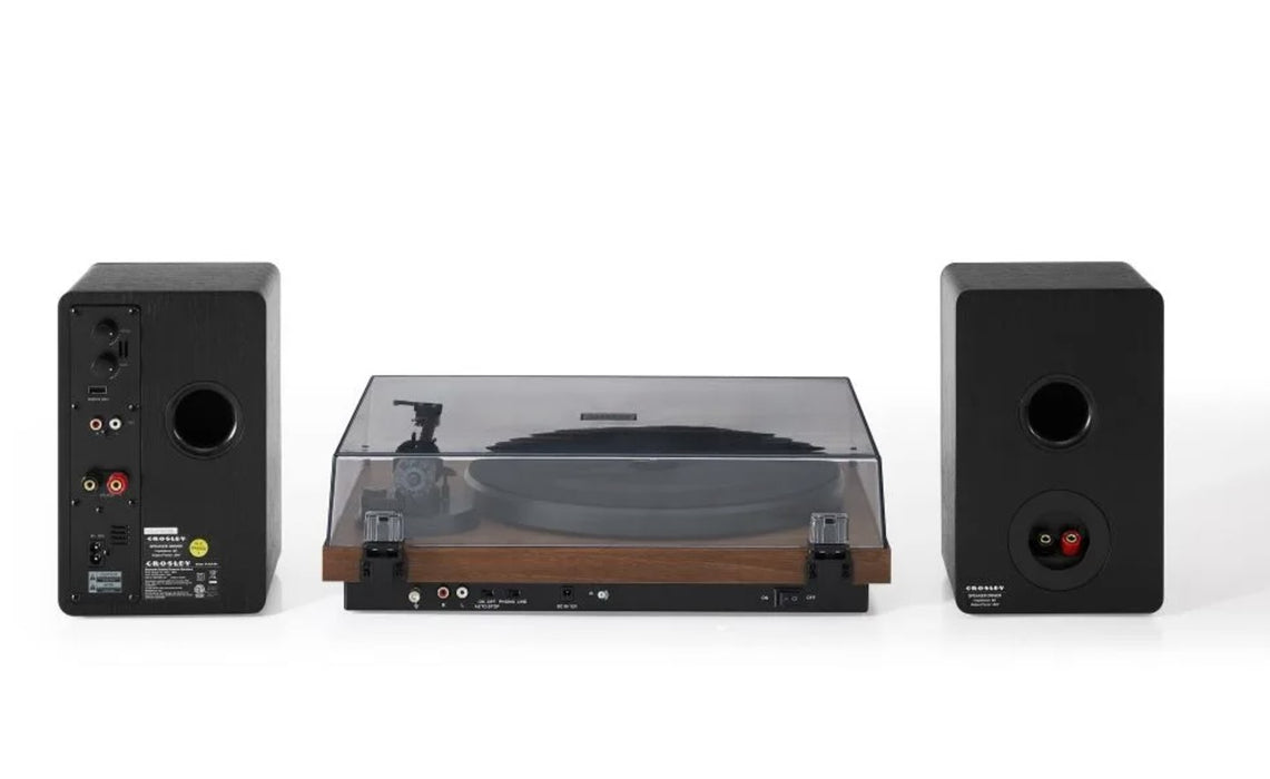 Crosley KT6101-WA Belt-Drive Bluetooth Turntable with Built-in Preamp and Included Speakers, Walnut