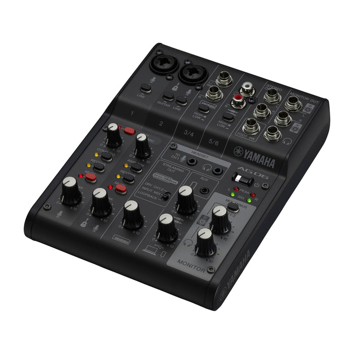 Yamaha AG06MK2 6-Channel Mixer and USB Audio Interface (Black) (Open Box)